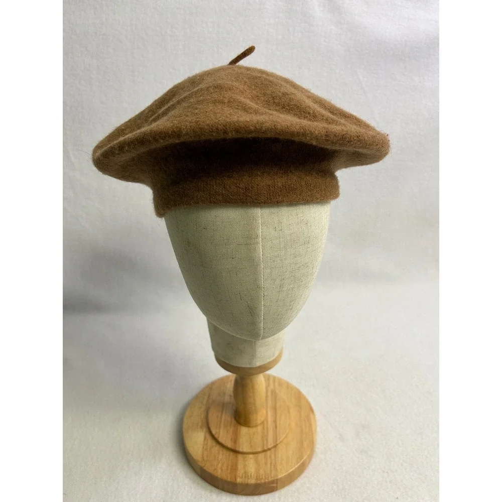 French Parisian Dark Academia Target Women OS Brown Wool Blend Beret Hat